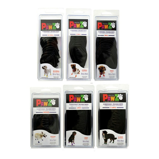 Pawz Dog Boots – Größe S (12 Stück) – Schwarz