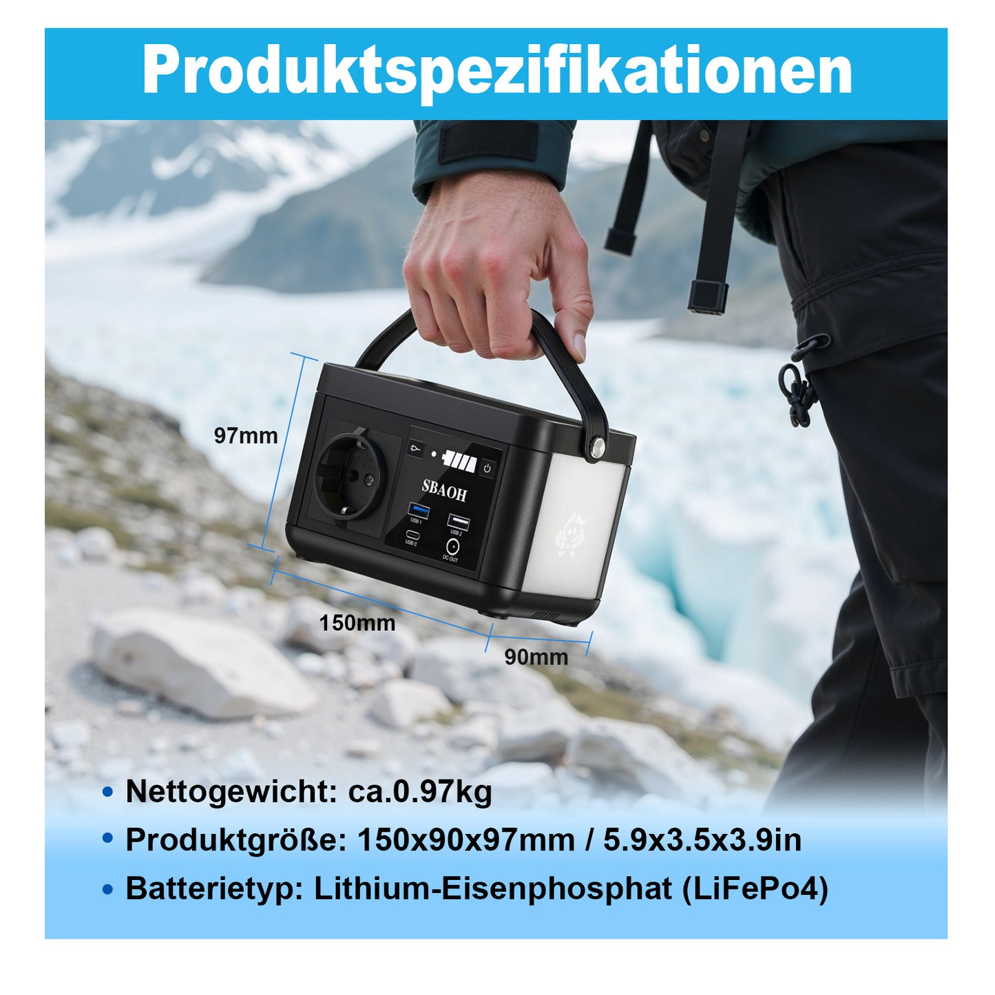 SBAOH P86 – Tragbare Power Station (88,8 Wh)